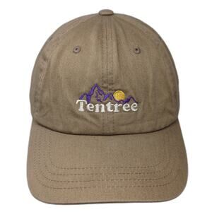 Tentree Baseball Cap Brown One Size Organic Cotton Adjustable Mountain Logo Hat